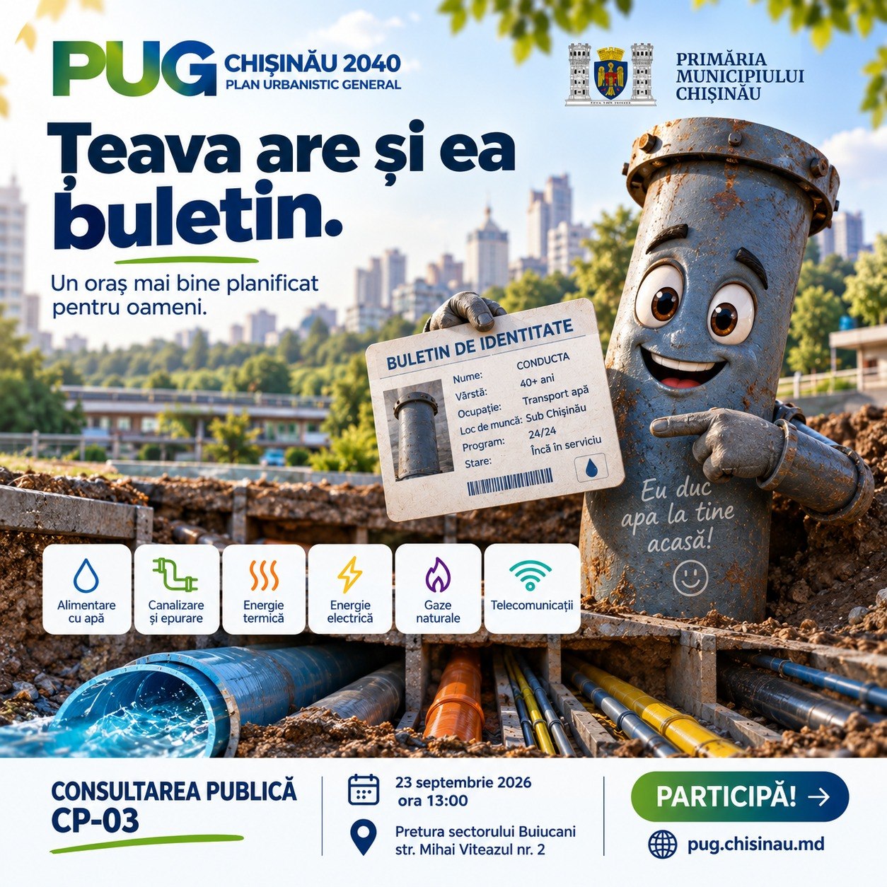 Țeava are și ea „buletin”: infrastructura edilitară în procesul de reactualizare a PUG Chișinău 2040