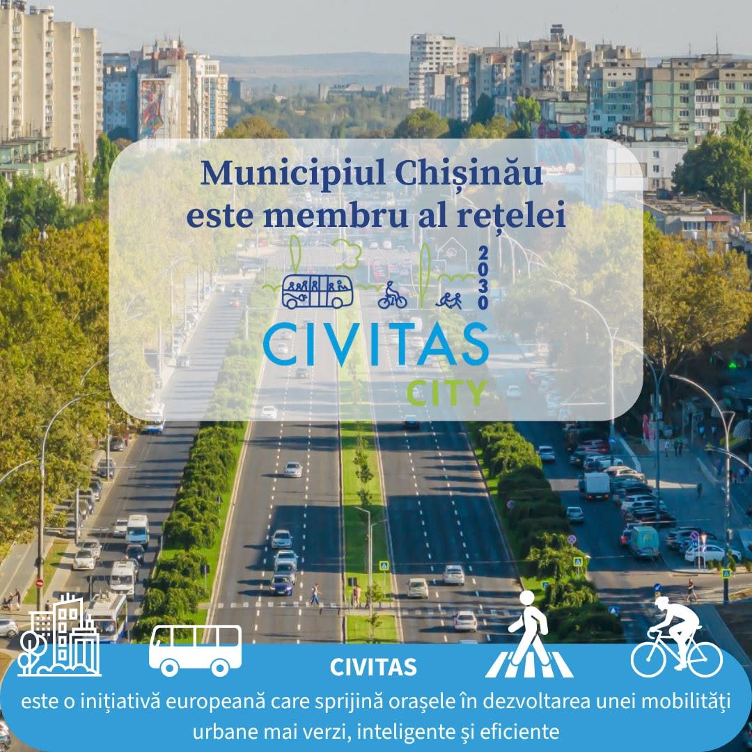 Chișinăul aderă la rețeaua CIVITAS și își consolidează direcția către o mobilitate urbană durabilă