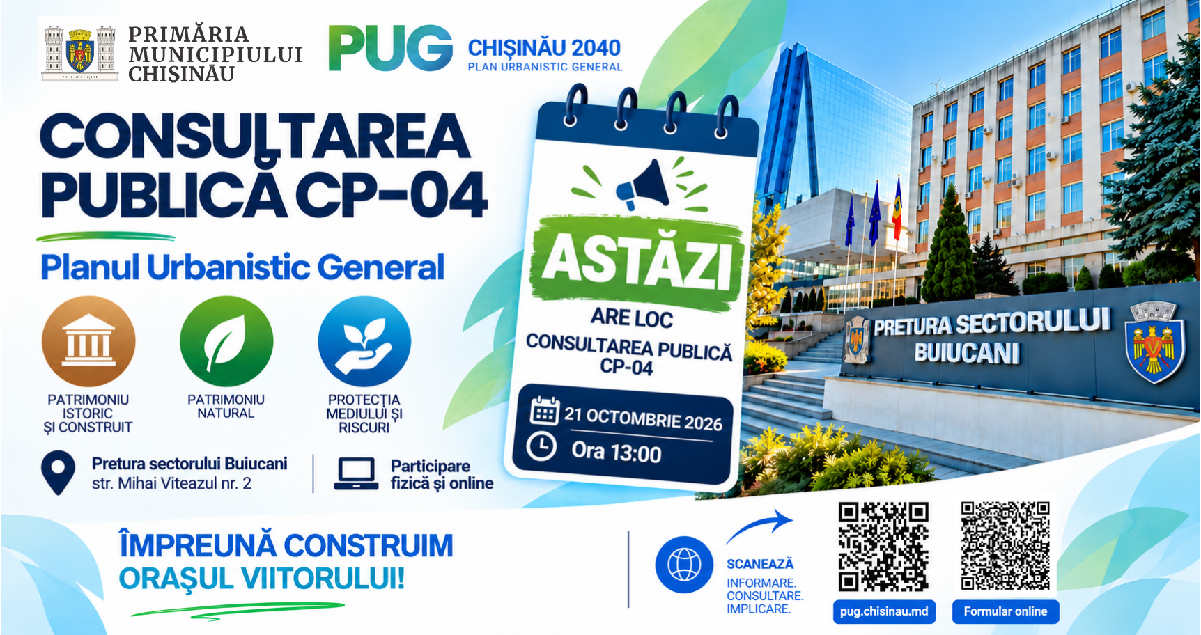 CP-04 | Ultima ședință publică din ciclul de consultări dedicate studiilor de fundamentare ale Planului Urbanistic General Chișinău 2040
